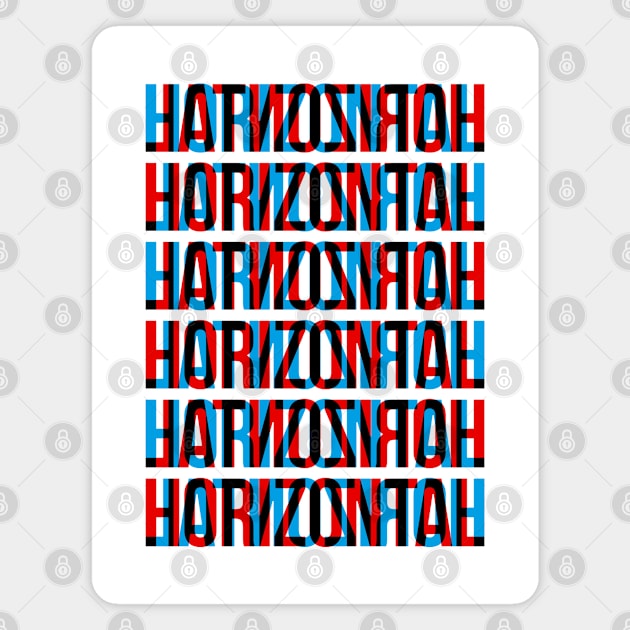 Horizontal Typography Stack (Cyan Red Black) Magnet by John Uttley